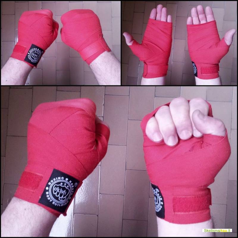 Bintai raudoni boksui 2x3 m medvilnė su elastanu tik 9 litai