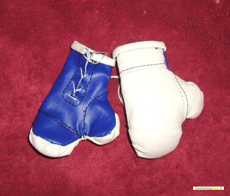 Mini bokso pirštinės ant veidrodėlio auto