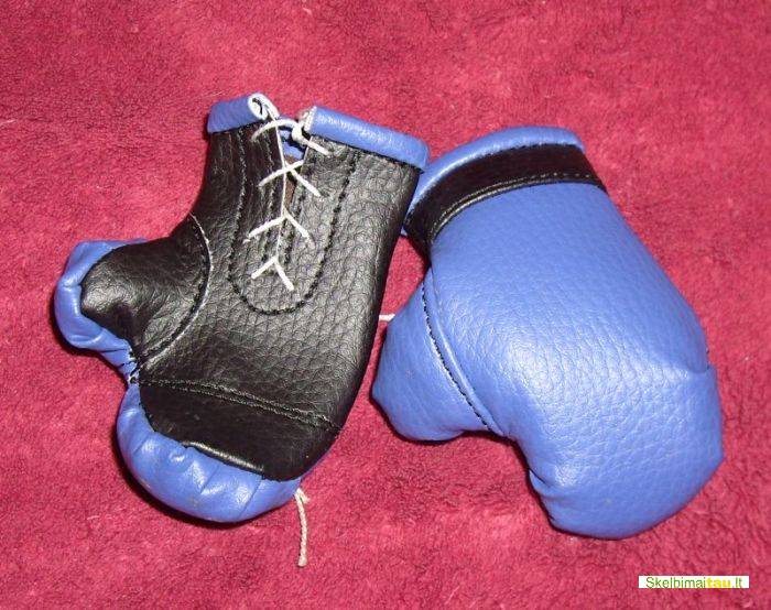 Mini bokso pirštinės ant veidrodėlio auto