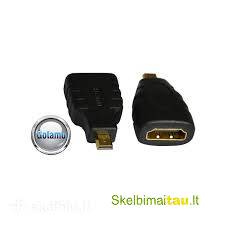 Perėjimas hdmi lizdas - micro hdmi kištukas