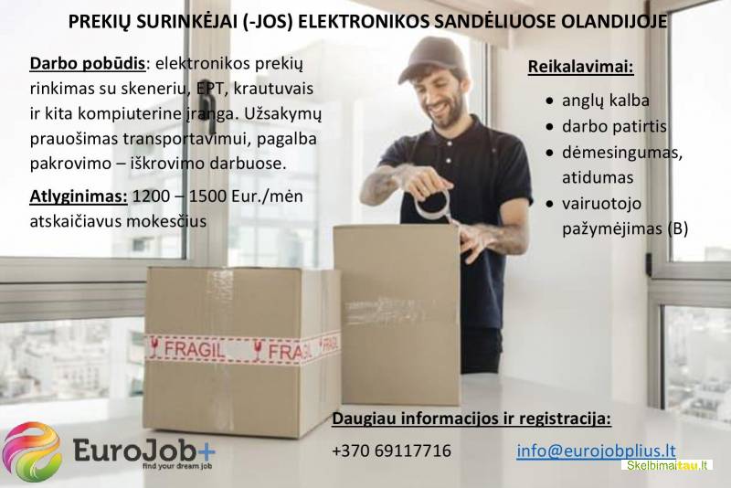 Prekių surinkėjai -jos sandėliuose olandijoje