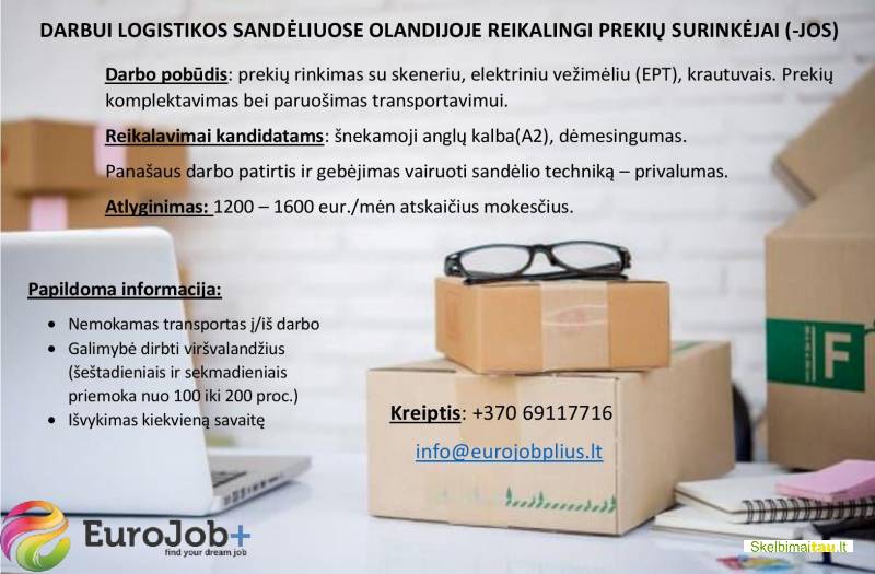 Prekių surinkėjai -jos sandėliuose olandijoje