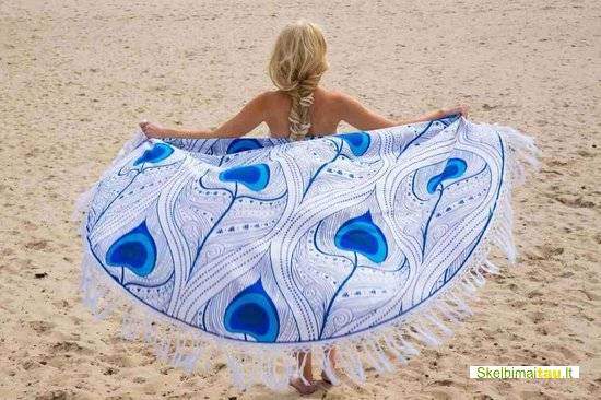 Apvalūs paplūdimio rankšluosčiai