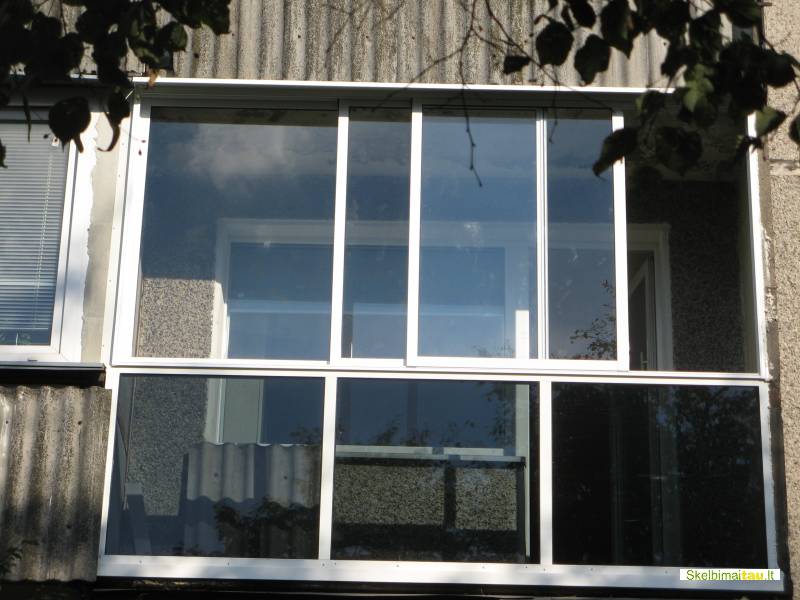 Balkonu stiklinimas bereme ir remine aliuminio profiliais si