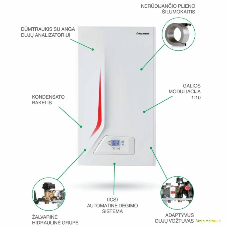 Dujiniai kondensaciniai katilai italtherm city class 25k