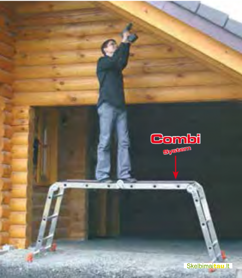 Įvairio kopėčios, pastoliai ir ženklai